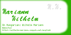 mariann wilhelm business card